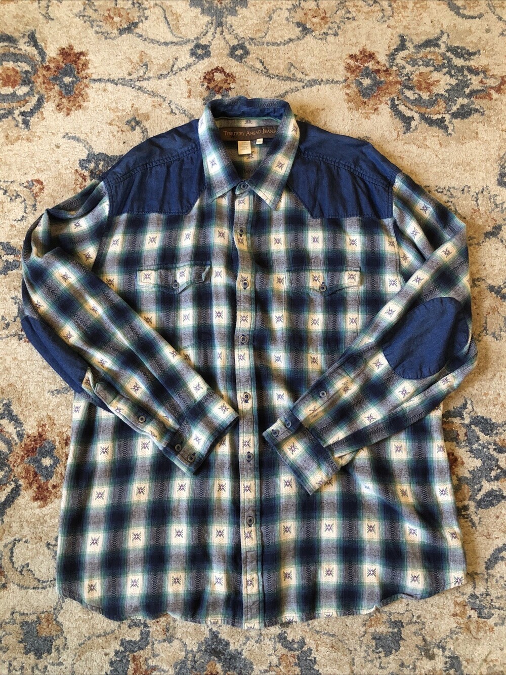 The Territory Ahead Men’s Heavy Aztec Southwestern Shirt Size XL